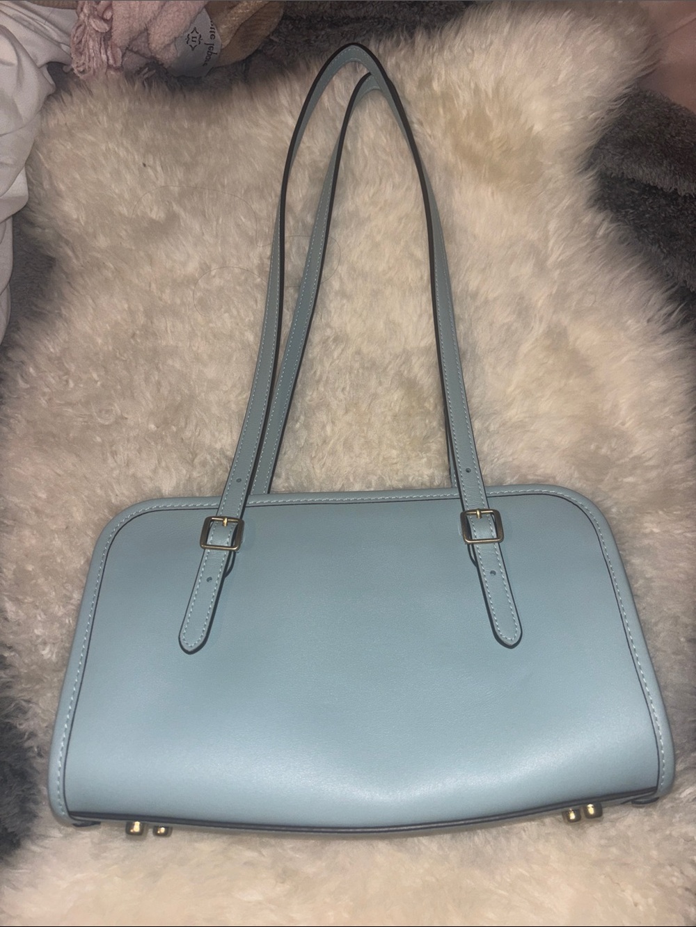 Coach Light Blue Tote Swing Zip Bag - Picture 5 of 5